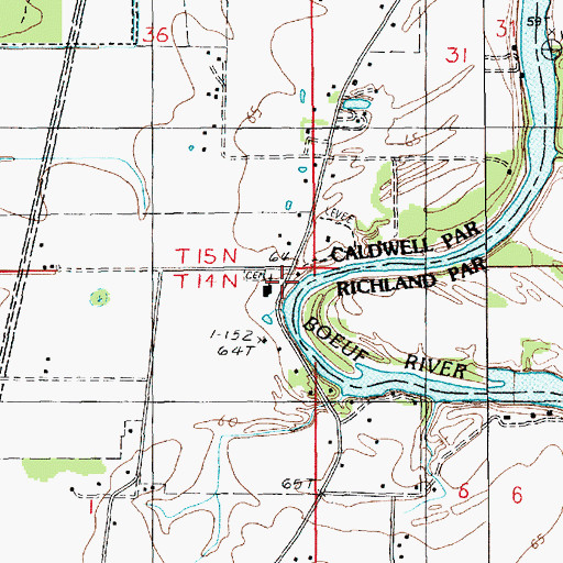 Topographic Map of Bethany Baptist Church, LA