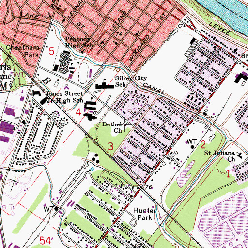 Topographic Map of Bethel African Methodist Episcopal Church, LA