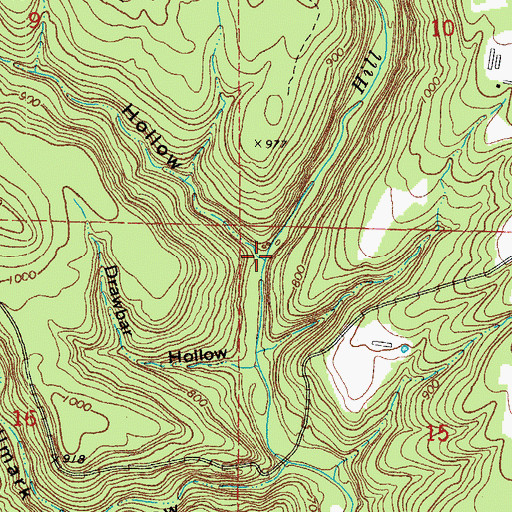 Topographic Map of Sutton Hollow, AR