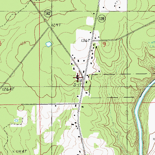 Topographic Map of Bethel Baptist Church, LA