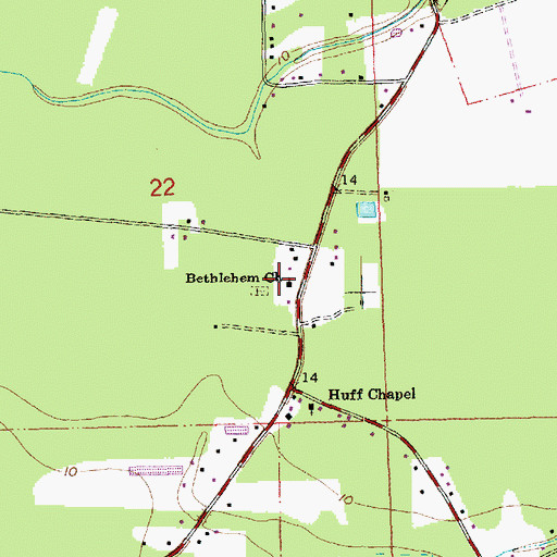 Topographic Map of Bethlehem Baptist Church, LA