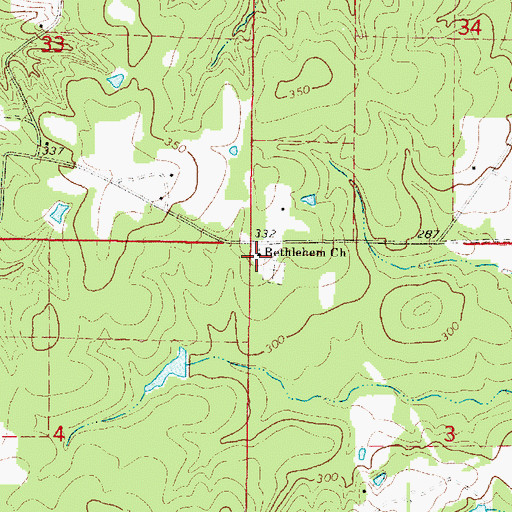Topographic Map of Bethlehem Baptist Church, LA