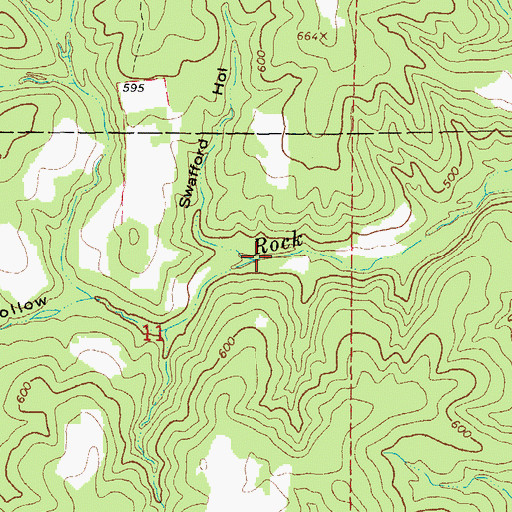 Topographic Map of Swafford Hollow, AR