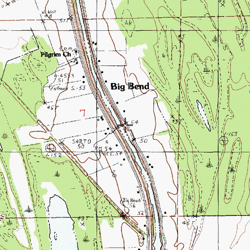 Topographic Map of Big Bend, LA