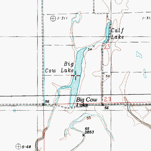 Topographic Map of Big Cow Lake, LA
