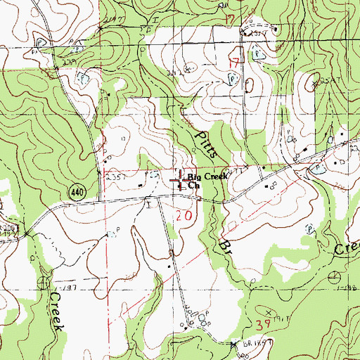 Topographic Map of Big Creek African Methodist Episcopal Church, LA