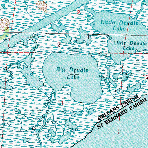 Topographic Map of Big Deedie Lake, LA