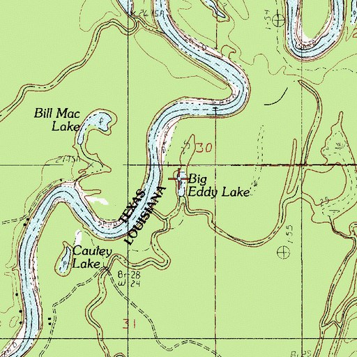 Topographic Map of Big Eddy Lake, LA