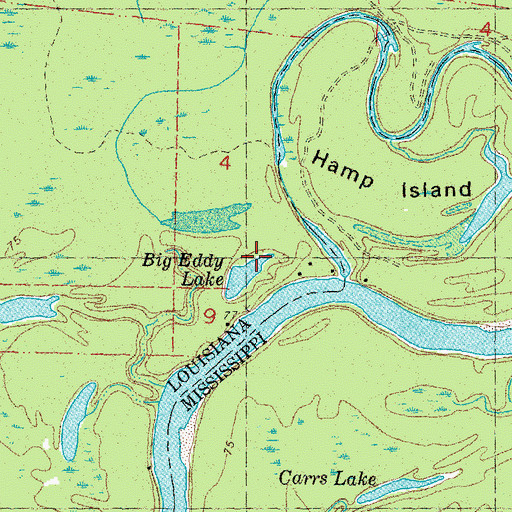 Topographic Map of Big Eddy Lake, LA