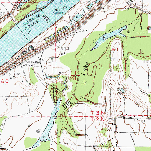 Topographic Map of Big Lake, LA