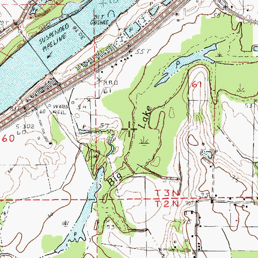 Topographic Map of Big Lake, LA