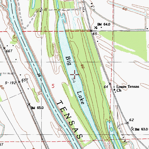 Topographic Map of Big Lake, LA