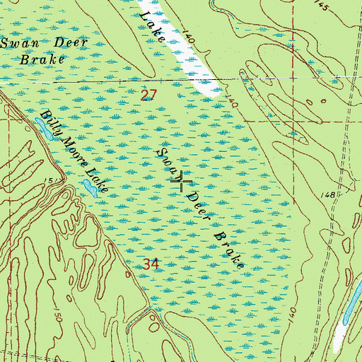 Topographic Map of Swan Deer Brake, AR