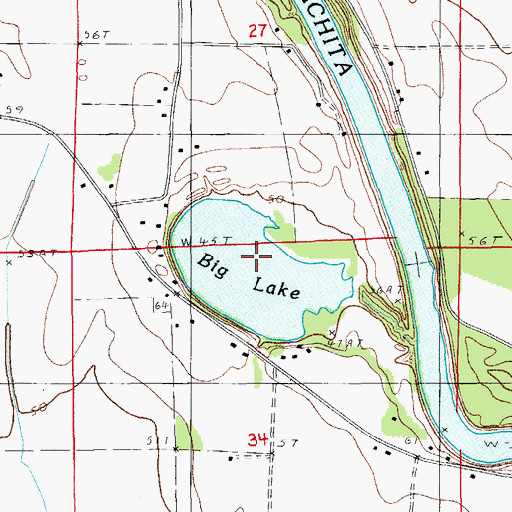 Topographic Map of Big Lake, LA