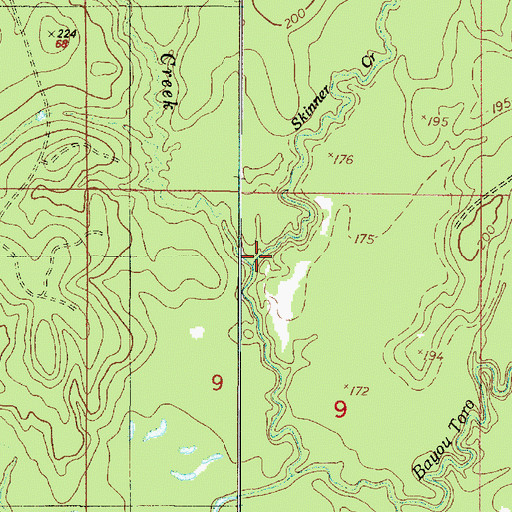 Topographic Map of Big Skinner Creek, LA