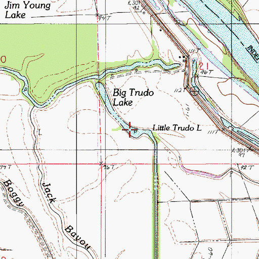 Topographic Map of Big Trudo Lake, LA