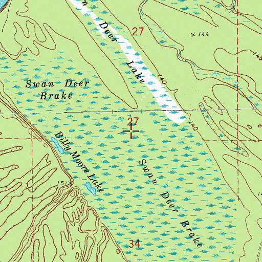 Topographic Map of Swan Deer Lake, AR