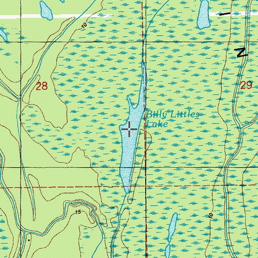 Topographic Map of Billy Littles Lake, LA