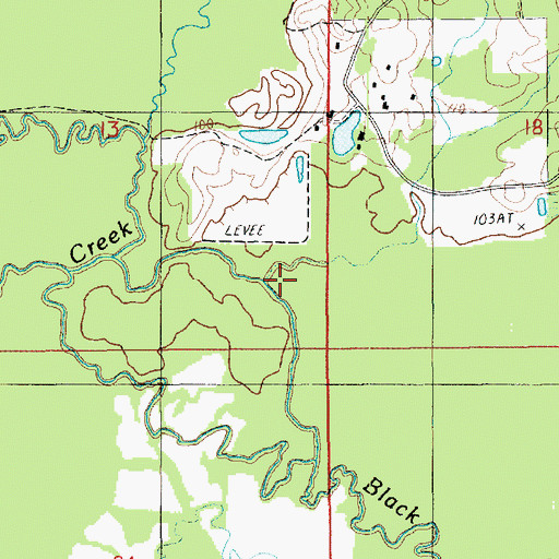 Topographic Map of Black Bayou, LA