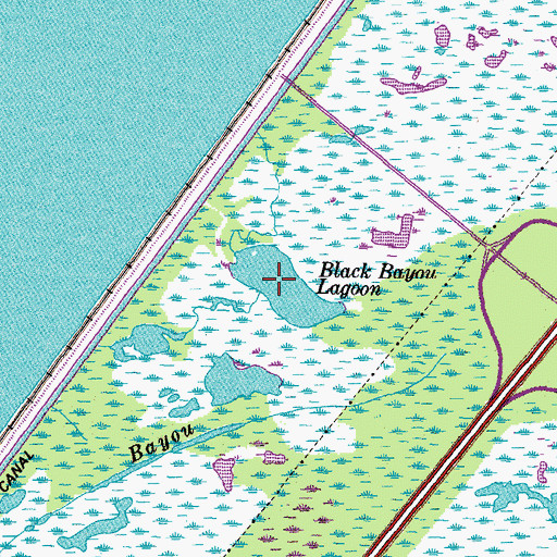 Topographic Map of Black Bayou Lagoon, LA