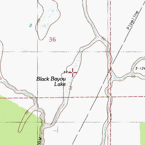 Topographic Map of Black Bayou Lake, LA