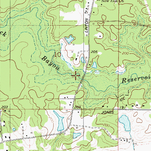 Topographic Map of Black Bayou Reservoir, LA