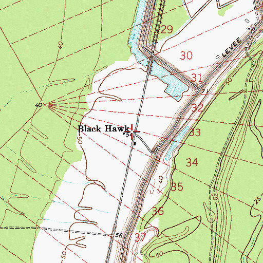 Topographic Map of Black Hawk, LA