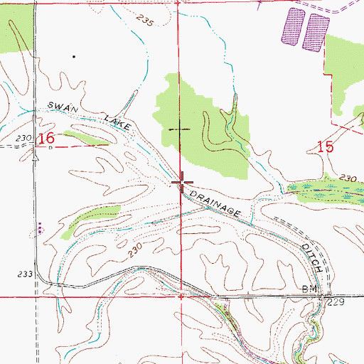 Topographic Map of Swan Lake Drainage Ditch, AR