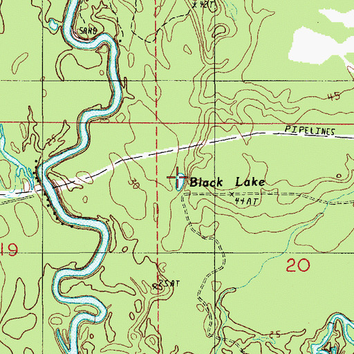 Topographic Map of Black Lake, LA