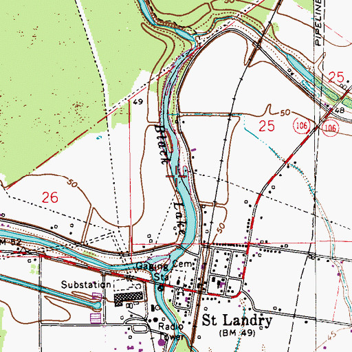 Topographic Map of Black Lake, LA