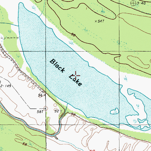 Topographic Map of Black Lake, LA