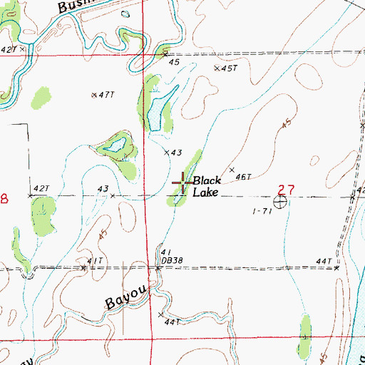 Topographic Map of Black Lake, LA