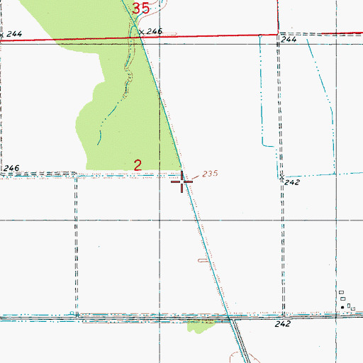 Topographic Map of Swan Pond Ditch, AR