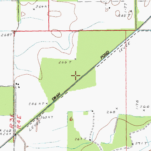 Topographic Map of Swan Pond Ditch, AR