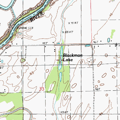 Topographic Map of Blackman Lake, LA