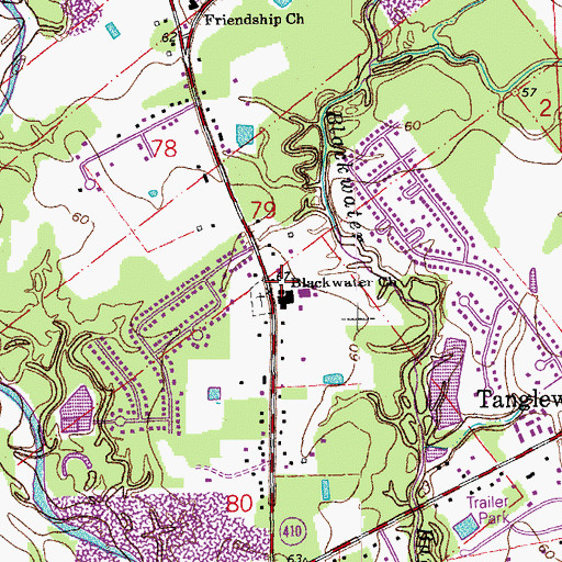 Topographic Map of Blackwater United Methodist Church, LA