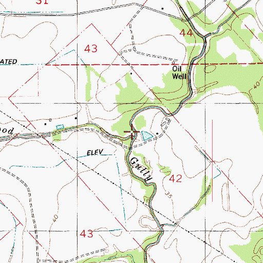 Topographic Map of Blaise Lejuene Gully, LA