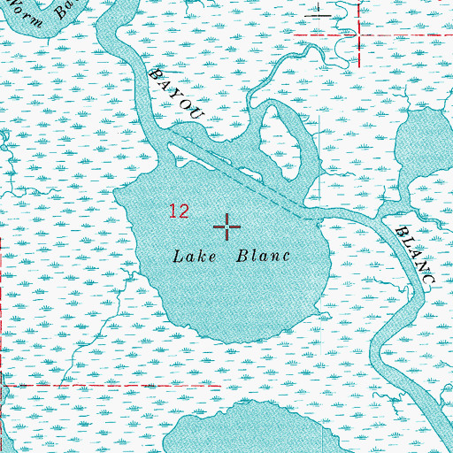 Topographic Map of Lake Blanc, LA