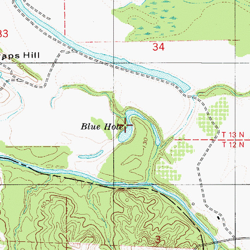 Topographic Map of Blue Hole, LA