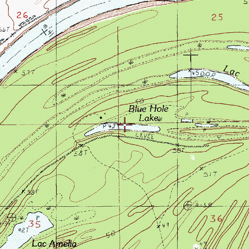Topographic Map of Blue Hole Lake, LA