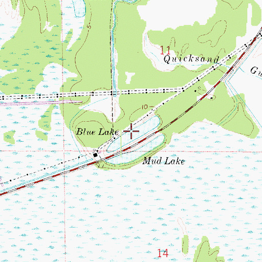 Topographic Map of Blue Lake, LA