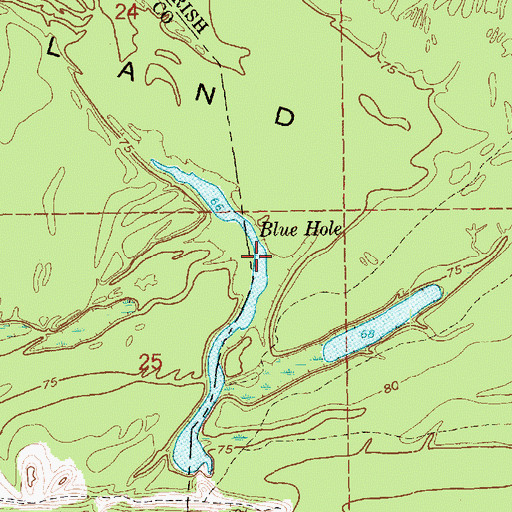Topographic Map of Blue Lake, LA