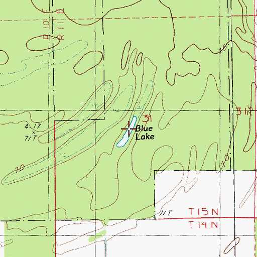 Topographic Map of Blue Lake, LA