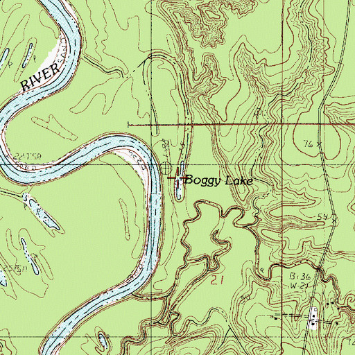 Topographic Map of Boggy Lake, LA