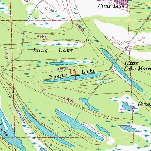 Topographic Map of Boggy Lake, LA