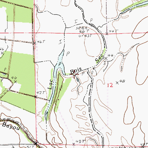 Topographic Map of Lac Bois Sec, LA