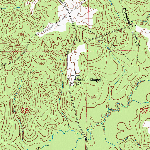 Topographic Map of Bonnie Chapel, LA