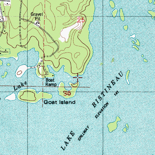 Topographic Map of Boone Creek, LA