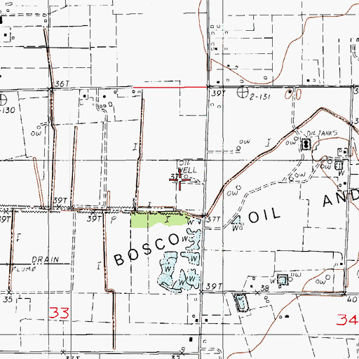Topographic Map of Bosco Oil Field, LA
