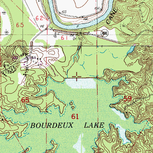 Topographic Map of Boudreaux Lake, LA